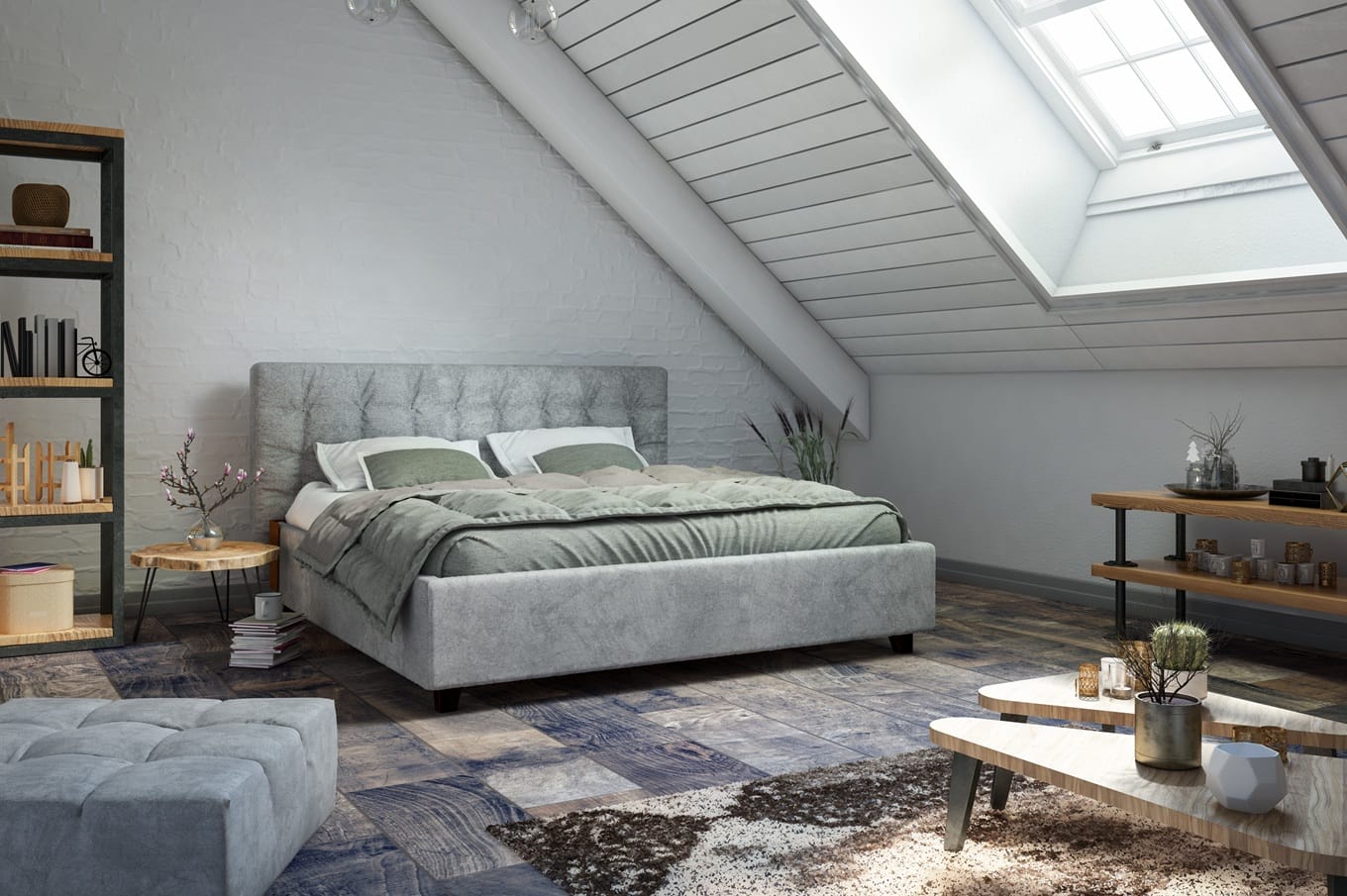 Stylizacja sypialni z użyciem loftowych stolików nocnych – inspiracje